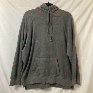 Oversized grey rose fleece sweater❤️